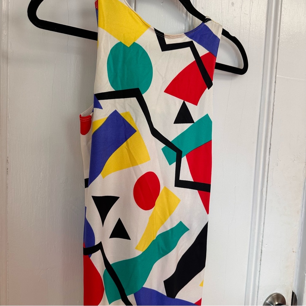 Vintage 90s Stretchy Bright Quirky Graphic Geometric Multicolor Jumpsuit - Picture 11 of 12